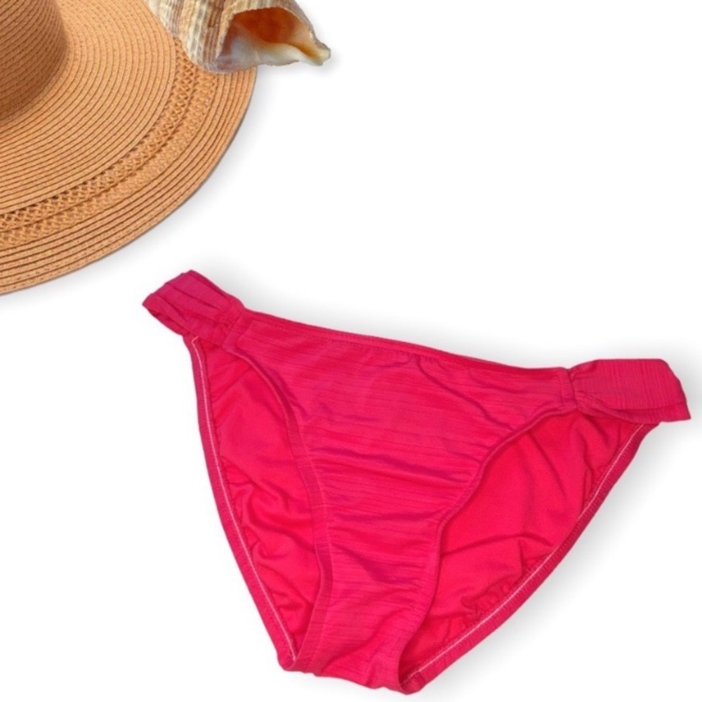 Mossimo | Hot Pink Scrunch Ruffle Strap Bikini Bottoms.